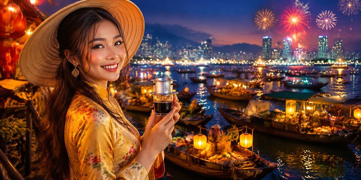 Người dùng kiểm tra voucher casino bên cà phê tại Nha Trang buổi chiều